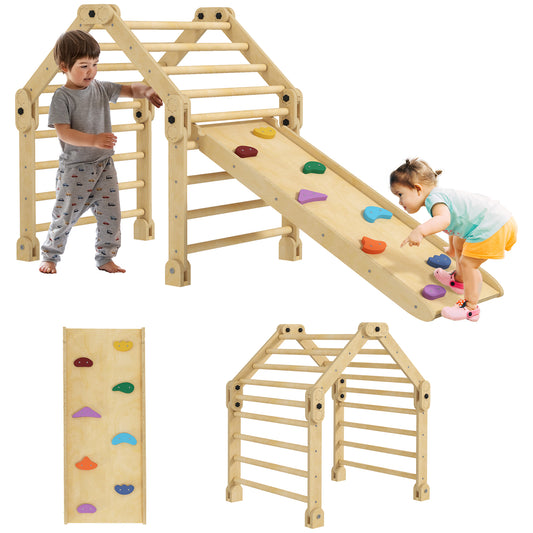 3 in 1 Kids Climbing Set, Foldable Toddler Climbing Toys with Ramp