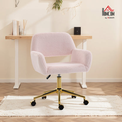 Swivel Office Chair, Vanity Desk Chair with Adjustable Height, Wheels