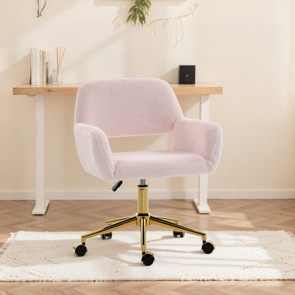 Swivel Office Chair, Vanity Desk Chair with Adjustable Height, Wheels