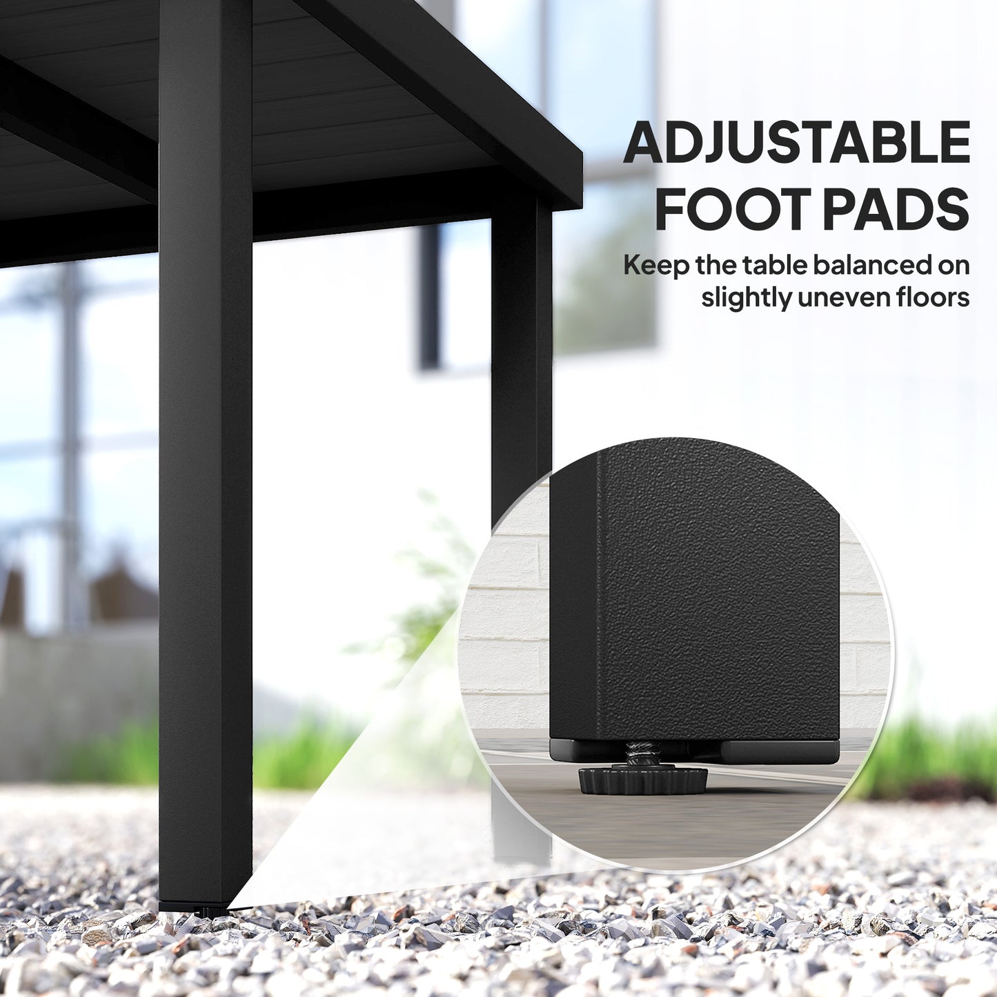 78 cm Garden Dining Table for 4, Square Outdoor Side Table, Black