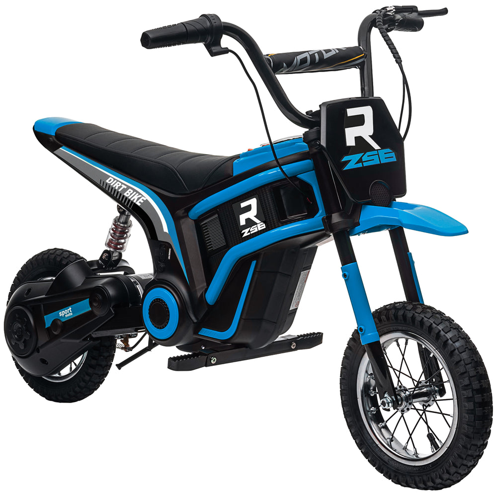 24V Kids Electric Motorbike with Twist Grip Throttle, Music, Horn - Blue