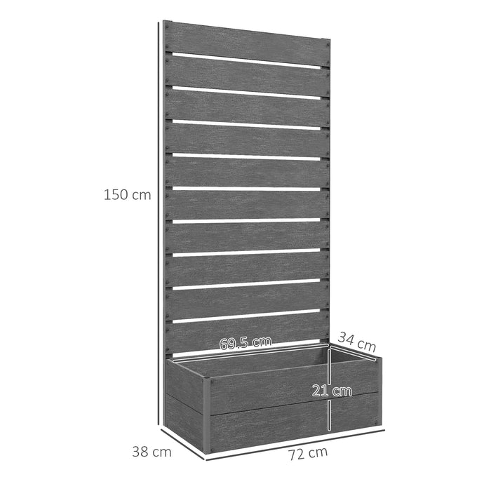 Garden Planter with Trellis for Climbing Plants, Vines, Flowers, Freestanding Raised Bed for Outdoor, Patio, Planter Box