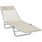 Garden Lounger Recliner Adjustable Sun Bed Chair-Beige