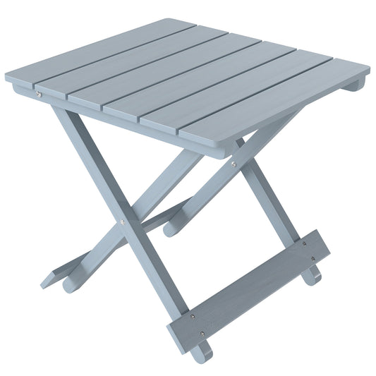 Wooden Folding Garden Table, Folding Side Table, Grey