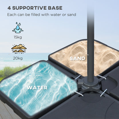 3(m) Banana Parasol Cantilever Umbrella Garden w/ Base Weights