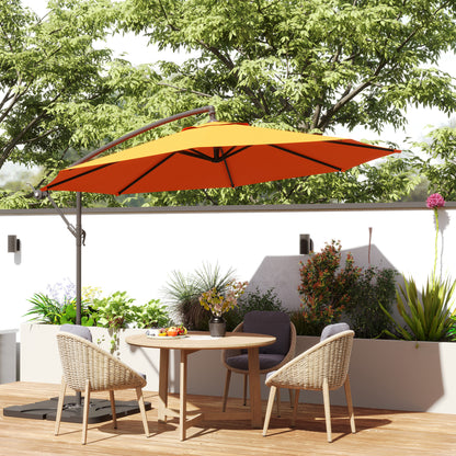 3(m) Banana Parasol Cantilever Umbrella Garden w/ Base Weights