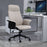 High Back Office Chair, Linen Fabric Computer Desk Chair with Armrests, Tilt Function, Adjustable Seat Height, Beige