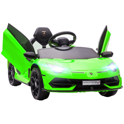 Lamborghini Aventador Licensed 12V Kids Electric Ride On Car - Green