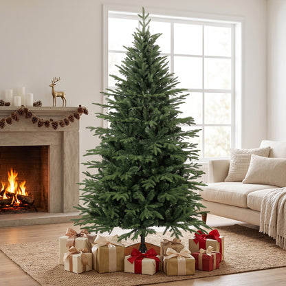 180 cm Artificial Christmas Tree Solid Pine Wood Stand, Green
