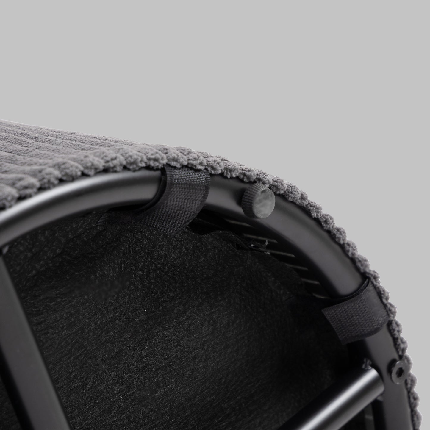 Round Storage Ottoman with Lid, Vanity Stool with Storage, Grey