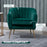 Velvet-Feel Tub Armchair, with Gold Tone Legs - Green