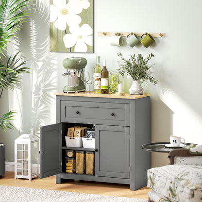 Sideboard Storage Cabinet with Adjustable Shelf, Drawer, Grey