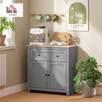 Sideboard Storage Cabinet with Adjustable Shelf, Drawer, Grey
