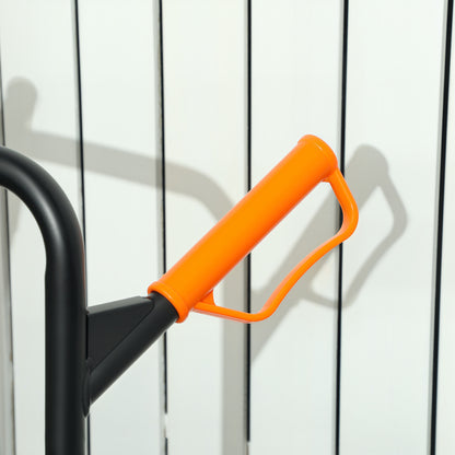 Trolley Hand Trucks 6-Wheels Foldable Load Cart Steel, Orange