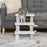 Pet Stair with 3-step Climb Ladder, Scratching Posts, White