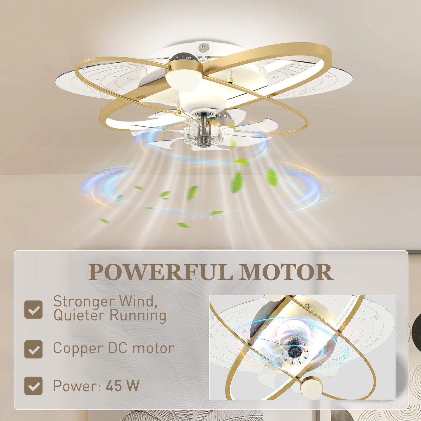 Ceiling Fan with Light and Remote & App Control LED Ceiling Fan Light