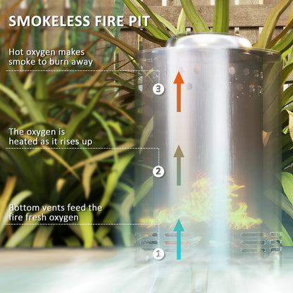 Stainless Steel Smokeless Wood Burning Firepit Garden Fire Pit