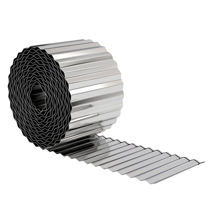 Metal Lawn Edging Border, 8 in x 21.3 ft Garden Edging, Silver Tone
