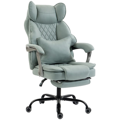 Big and Tall Office Chair with Lumbar Support, Light Blue