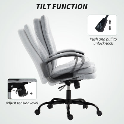 Fabric Office Chair, Computer Desk Chair for Home, Light Grey