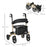 Folding Rollator, 4 Wheeled Aluminum Mobility Walker with Seat and Bag