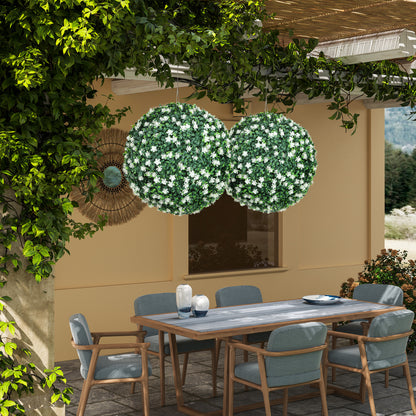 Set of 2 Artificial Topiary Balls Indoor Outdoor Faux Boxwood Balls