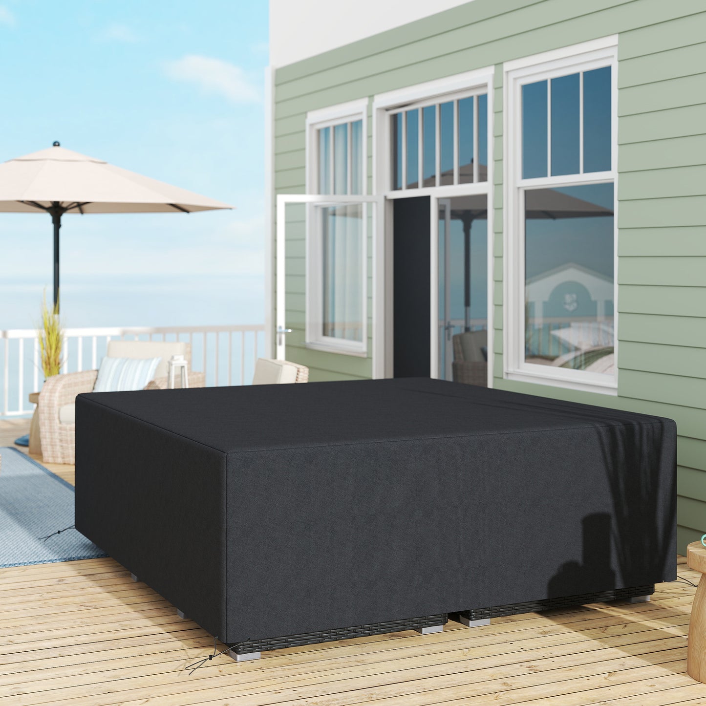 225x210cm Outdoor Garden Furniture Protective Cover Black