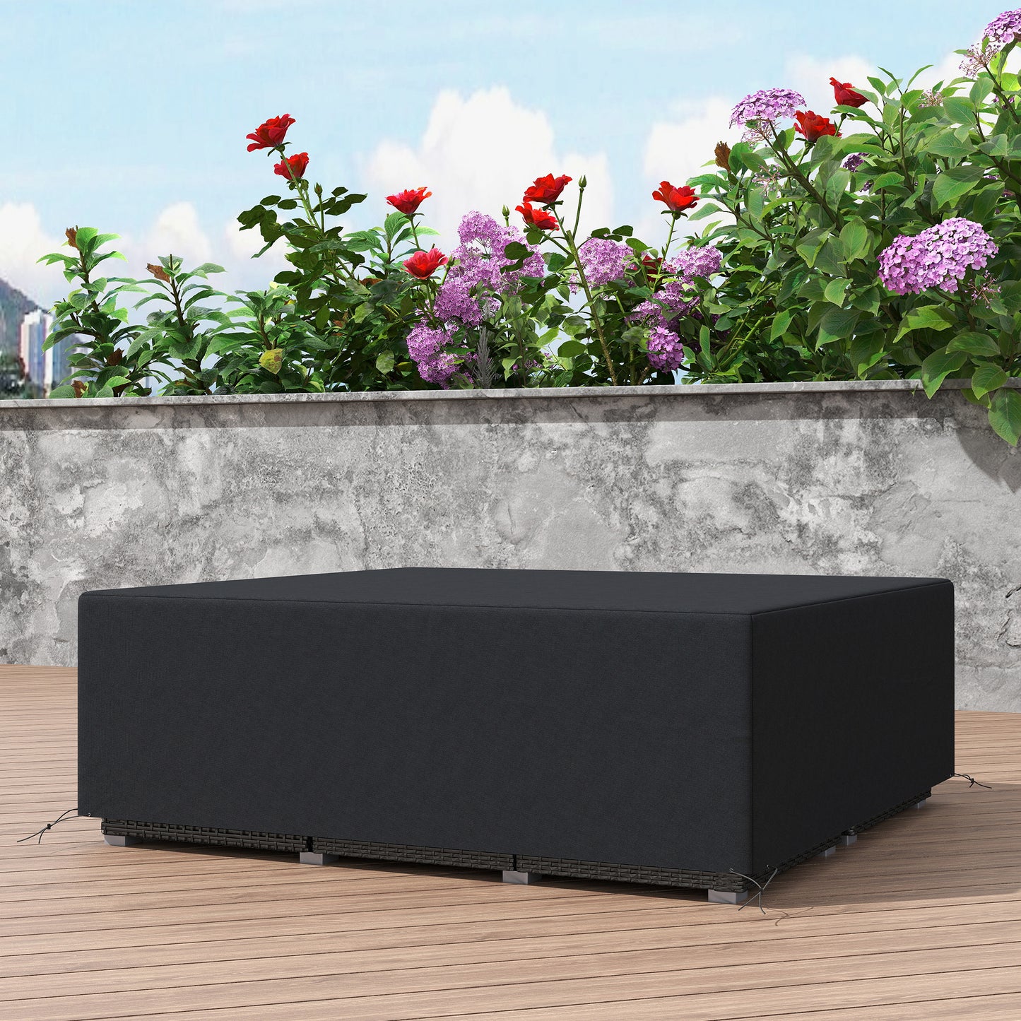 225x210cm Outdoor Garden Furniture Protective Cover Black