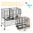 Double Rolling Metal Bird Cage Parrot Cage with Removable Metal Tray, Storage Shelf, Wood Perch, and Food Container