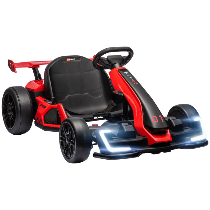 24V Electric Go Kart for Kids with Adjustable Seat, Red