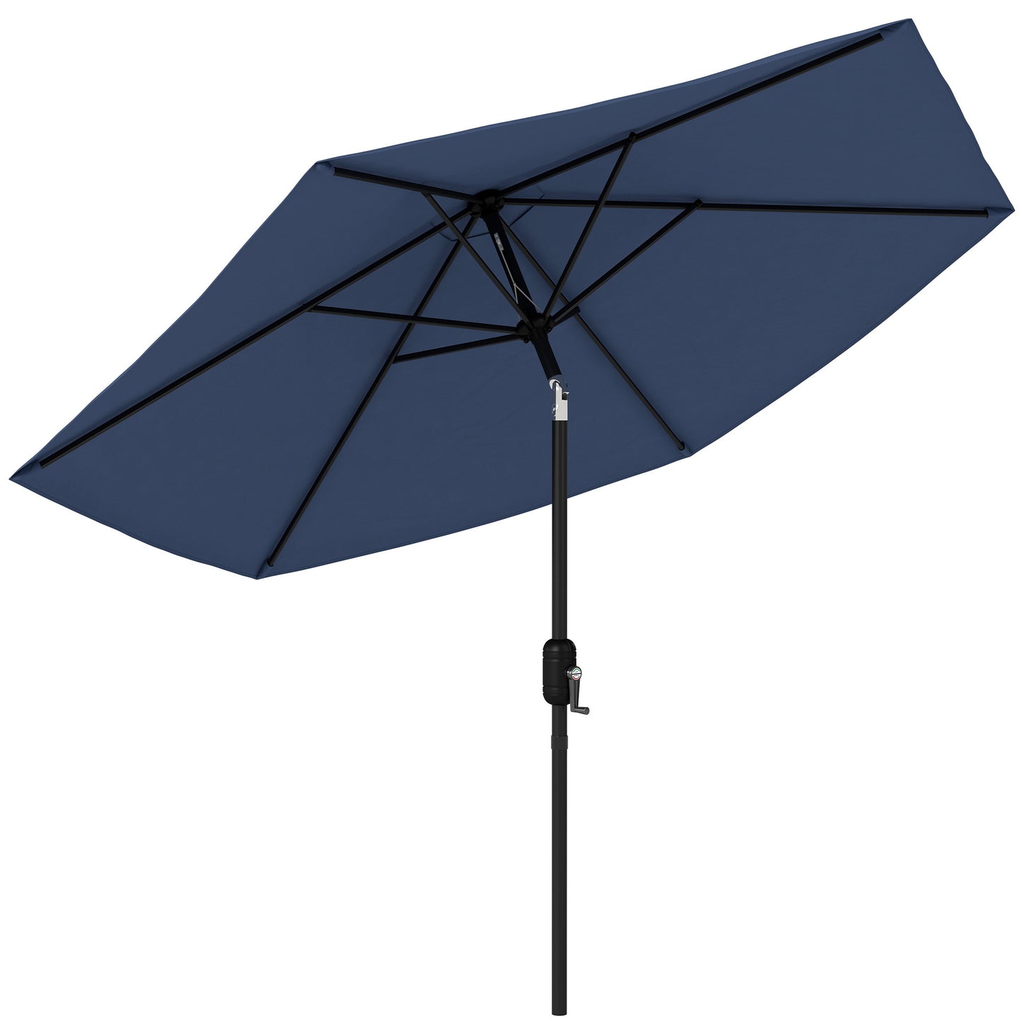 2.6M Garden Parasol Umbrella with Aluminium Pole, Tilt, Navy Blue