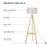 Freestanding Tripod Floor Lamp Bedside Reading with Storage Shelf Linen Shade for Living Room Bedroom, 154cm, Cream