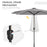 Garden Parasol with LED Lights, Solar Charged Patio Umbrella with Crank Handle, for Outdoor, Grey