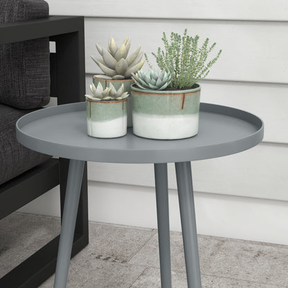 Round Garden Coffee Table, Outdoor Side Table with Rounded Edge