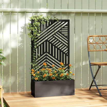 Metal Garden Bed for Garden with Trellis, Raised Garden Bed