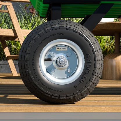 Set of Four 10" Pneumatic Wheels for Barn Carts, Garden Cart Black