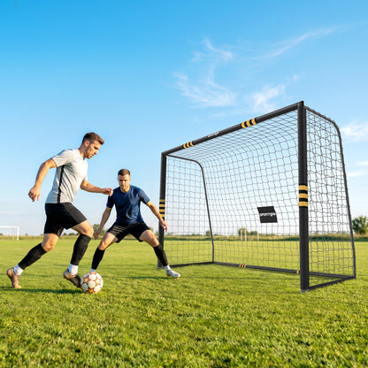 Football Goal, 10 x 6.5ft Football Net with EPE Padding, Yellow
