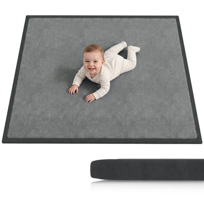 127cm Square Baby Play Mat with 3cm Foam Padding - Dark Grey
