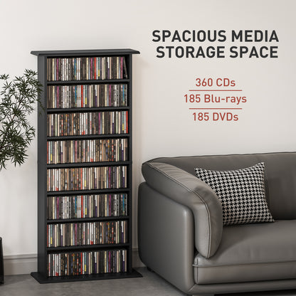 CD Storage Unit DVD Tower Blu-ray Storage Shelf for Living Room Black