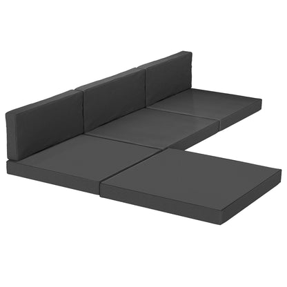 7-Piece Patio Furniture Cushions Water-Repellent 60x60cm, Black