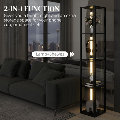 Floor Lamp for Living Room, Standing Lamp with Foot Switch, Black
