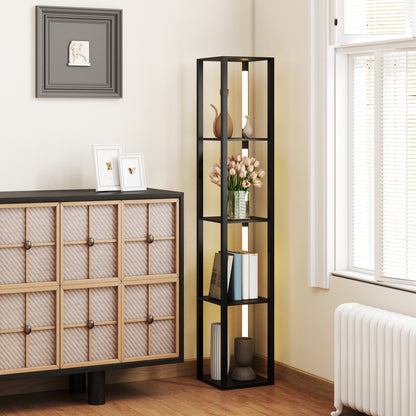 Floor Lamp for Living Room, Standing Lamp with Foot Switch, Black