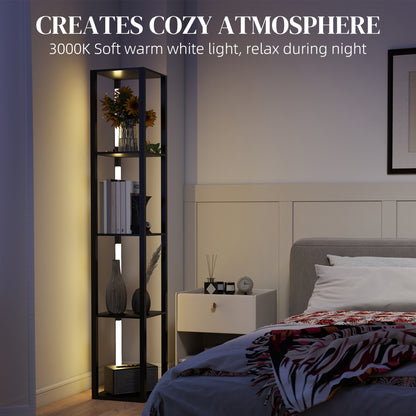 Floor Lamp for Living Room, Standing Lamp with Foot Switch, Black