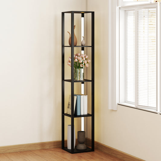 Floor Lamp for Living Room, Standing Lamp with Foot Switch, Black