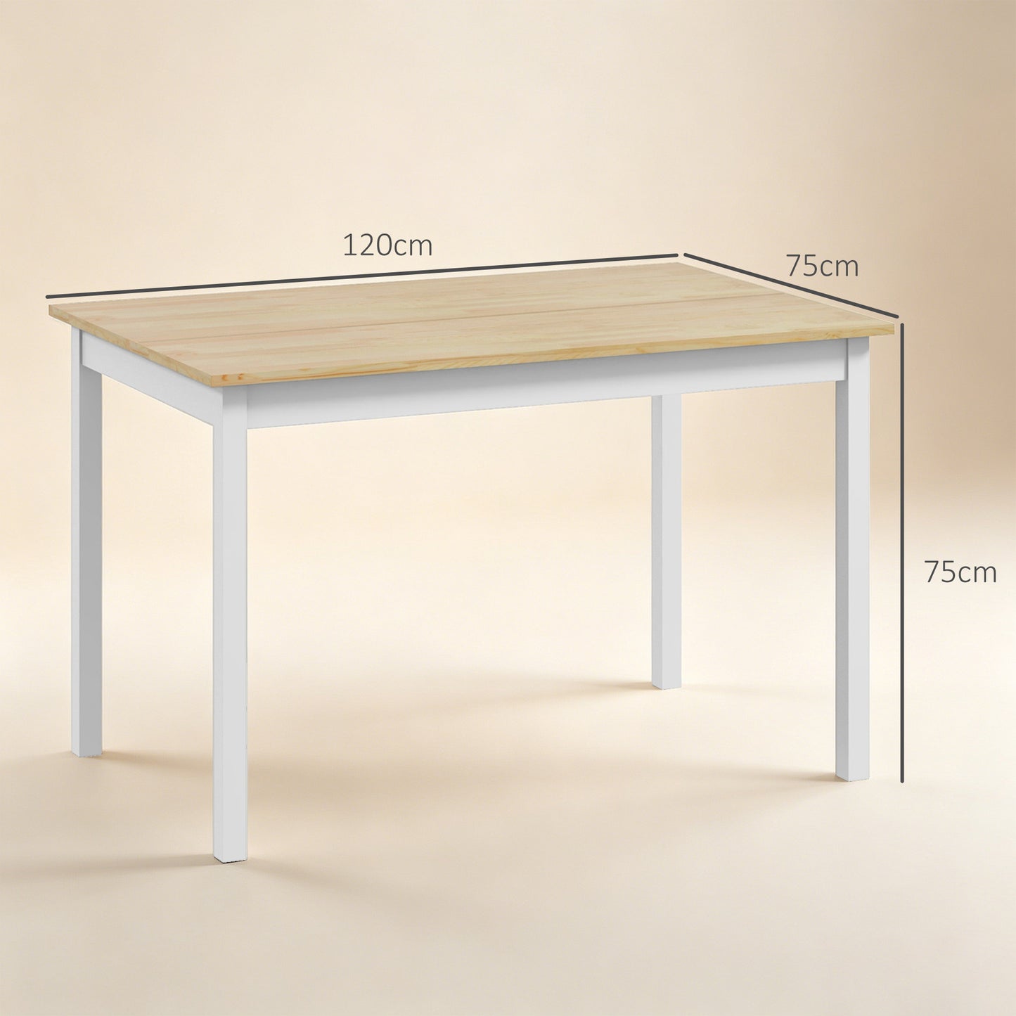Dining Table Farmhouse Kitchen Table w/ Wood Frame for Dining Room