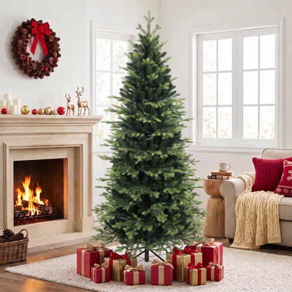 Geneva Fir Hinged Xmas Tree with 2079 Branch Tips, Green