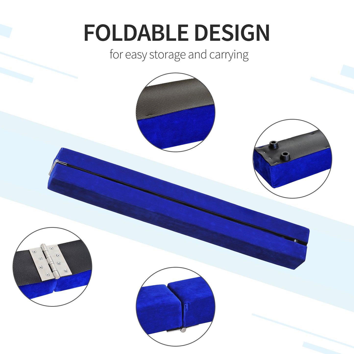 2.1m Balance Beam Trainer Fold Performance Gymnastics, Blue