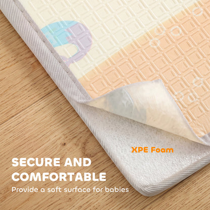 1.8m x 1.5m Reversible Folding Baby Play Mat with Storage Bag - Animals & Forest