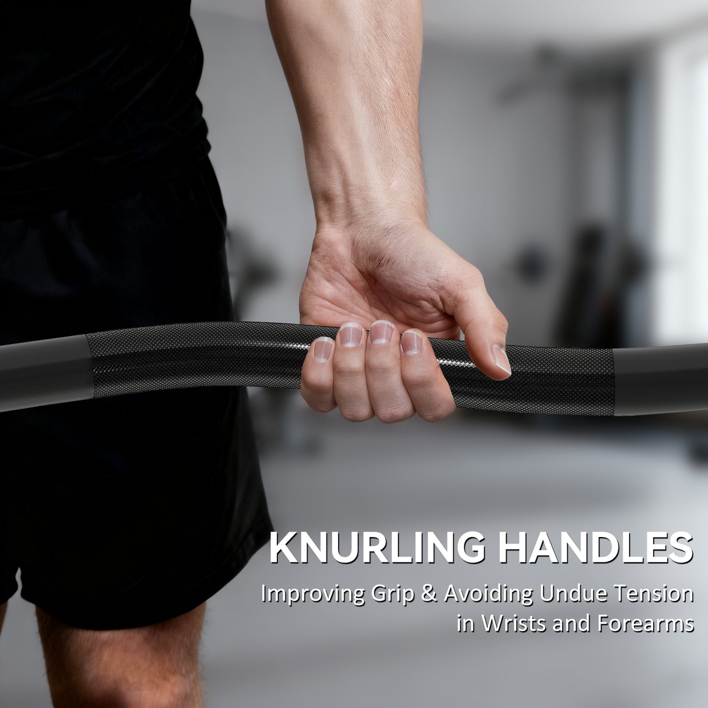 4ft Olympic EZ Curl Bar, Barbell Bar for 2" Weight Plates, Black