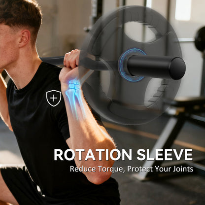 4ft Olympic EZ Curl Bar, Barbell Bar for 2" Weight Plates, Black